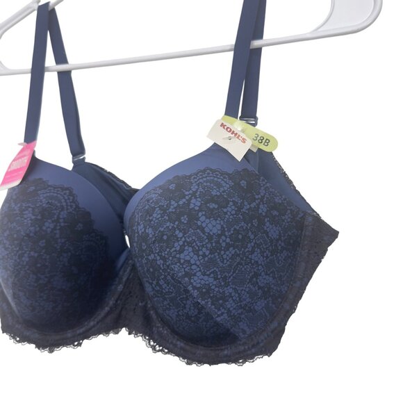 Maidenform Women Navy Blue Lace Push-Up Bra Size 38B - Picture 6 of 10